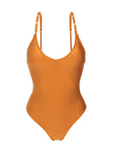 Laden Sie das Bild in den Galerie-Viewer, Product Front: Rio De Sol Badeanzug Shimmer-Nocciola Hype-Noa