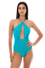 Laden Sie das Bild in den Galerie-Viewer, Model Front: Rio De Sol Badeanzug Radiante Azul Sensation