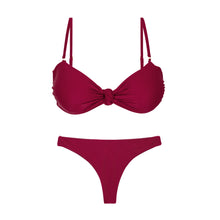 Laden Sie das Bild in den Galerie-Viewer, Product Front: Rio De Sol Set Set Touch-Carmim Bandeau-Joy Mia