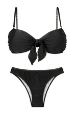 Laden Sie das Bild in den Galerie-Viewer, Product Front: Rio De Sol Set Set Shimmer-Black Bandeau-No Essential