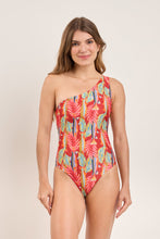 Laden Sie das Bild in den Galerie-Viewer, Model Front: Rio De Sol Badeanzug Sea-Bloom Sienna
