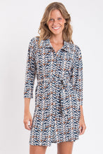 Laden Sie das Bild in den Galerie-Viewer, Gallery: Rio De Sol Hemdblusenkleid Ikat Chemise
