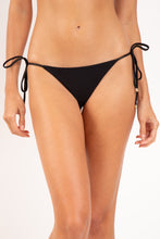 Laden Sie das Bild in den Galerie-Viewer, Gallery: Rio De Sol Unterteil Bottom Shimmer-Black Cheeky-Tie-Gold
