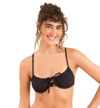 Laden Sie das Bild in den Galerie-Viewer, Gallery: Rio De Sol Oberteil Top Dots-Black Balconet-Tie
