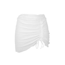 Laden Sie das Bild in den Galerie-Viewer, Memphis-White Mini Skirt Ruched
