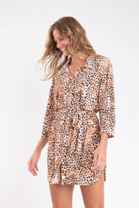 Image 09: Rio De Sol Hemdblusenkleid Leopard Chemise