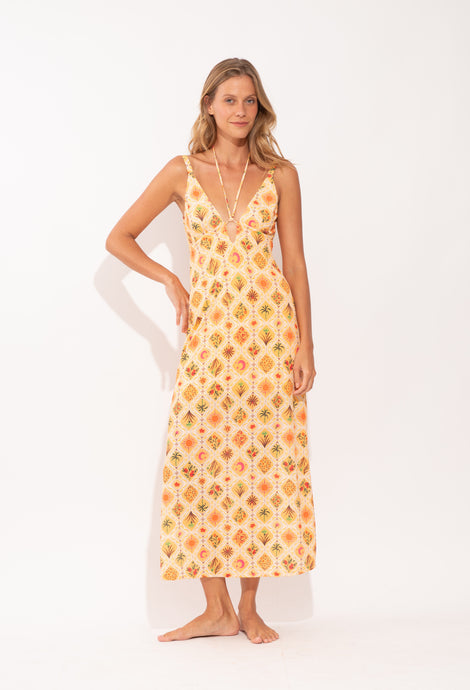 Model Front: Rio De Sol Strandkleid Mosaico Saida Yara