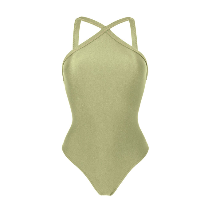 Product Front: Rio De Sol Badeanzug Oliva High-Neck