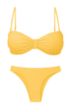 Laden Sie das Bild in den Galerie-Viewer, Product Front: Rio De Sol Set Set Malibu-Yellow Bandeau-Duo Essential
