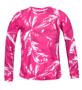 Product Front: Rio De Sol Oberteil Top Pink-Palms Rash-Guard
