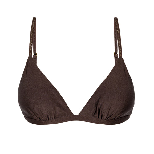 Product Front: Rio De Sol Oberteil Top Shimmer-Coffee Tri-Fixo