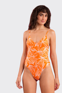 Model Front: Rio De Sol Badeanzug Trail-Orange Hype