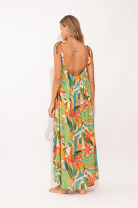 Model Back: Rio De Sol Strandkleid Tropical Long Dress Chiara