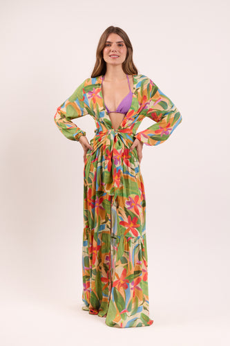 Model Front: Rio De Sol Strandkleid Tropical Long Dress Verona