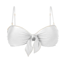 Laden Sie das Bild in den Galerie-Viewer, Top Shimmer-White Bandeau-Knot
